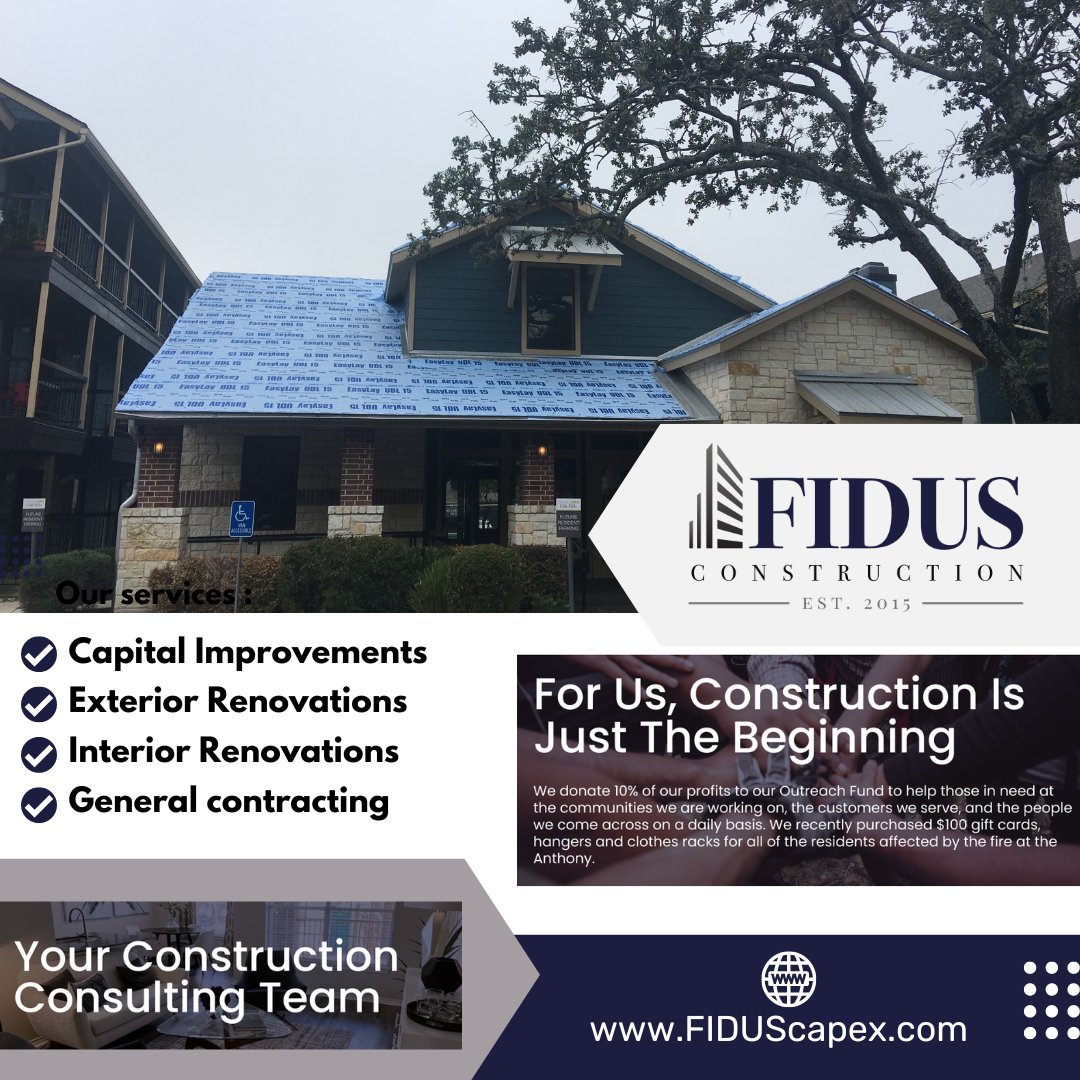 FIDUSCapex's tweet image. FIDUS Construction can help you with all your construction needs!  #generalcontractor #FIDUSconstruction #multifamily #multifamilyconstruction