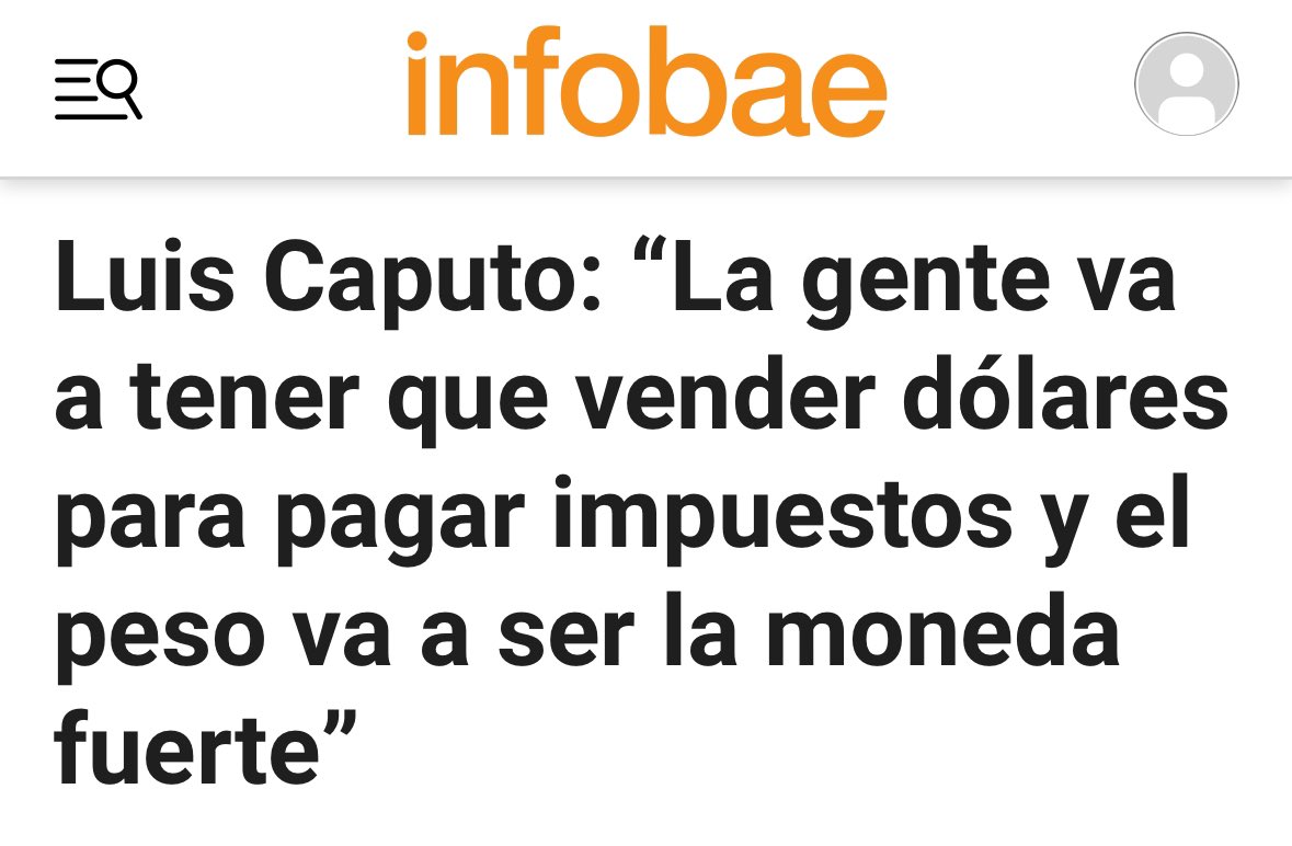 ¿Cómo dijo señor Ministro? 
 
¿No era que los impuestos eran un robo del Estado, el peso un excremento y el dólar, la moneda que le iban a dar a los argentinos…? 
 
Más perdidos que turco en la neblina.