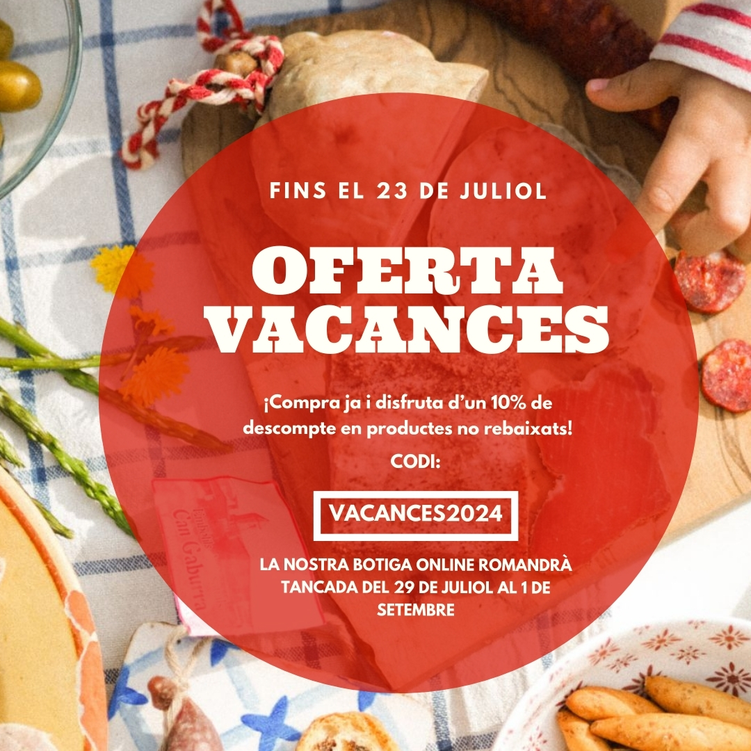 Descompte Especial del 10%
🗓 Dates de l'oferta: del 19 al 23 de juliol
🔑 Codi promocional: ESTIU2024

#cangaburra #embotitscangaburra #km0 #productesdeproximitat #productorscatalans #embotitscatalans #embotits #embotitsdelagarrotxa #lavalldenbas #lagarrotxa #firescatalanes
