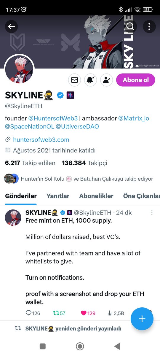 GksemihCaba's tweet photo. @skylinee 0x0C3f21FA53EbfaA42428518a5B1A97dbf2C10e64 https://t.co/BGhO35l5em
