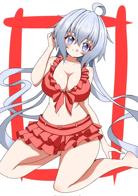 #シンフォギア梅雨もあけたみたいですので水着クリスちゃん!それはそうとアニマルな衣装かわいいですね! 