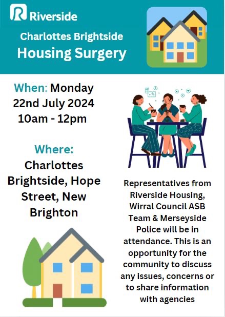 RiversideLCR (@🏡) (@riversidelcr) on Twitter photo Join us on Monday 10-12pm for our first housing surgery drop in taking place <a href="/CharlottesBrig1/">Charlotte's Brightside</a> 💪🏻👇 Join us on Monday 10-12pm for our first housing surgery drop in taking place <a href="/CharlottesBrig1/">Charlotte's Brightside</a> 💪🏻👇