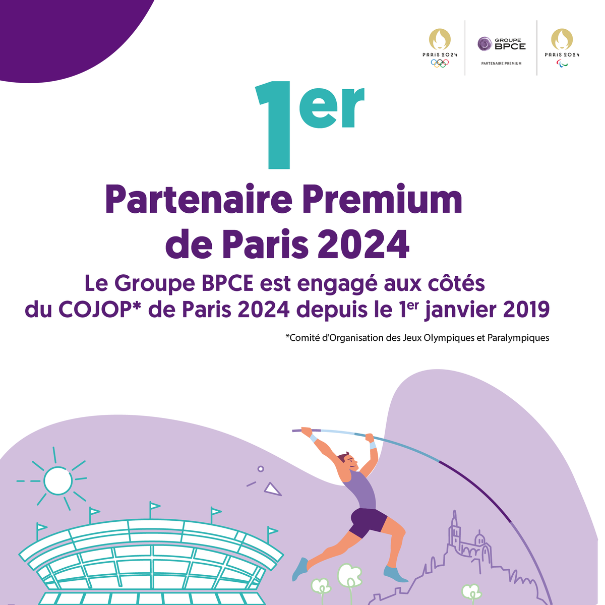 GroupeBPCE's tweet photo. [#ToujoursPlusSport]
Le 1er janvier 2019, le @GroupeBPCE devenait officiellement le 1er Partenaire Premium de @Paris2024.
💪 Ce partenariat correspond fondamentalement à ce que nous sommes : un groupe coopératif et aux valeurs que nous portons chaque jour. 
#VivonsParis2024 https://t.co/YqbgDwAGGn