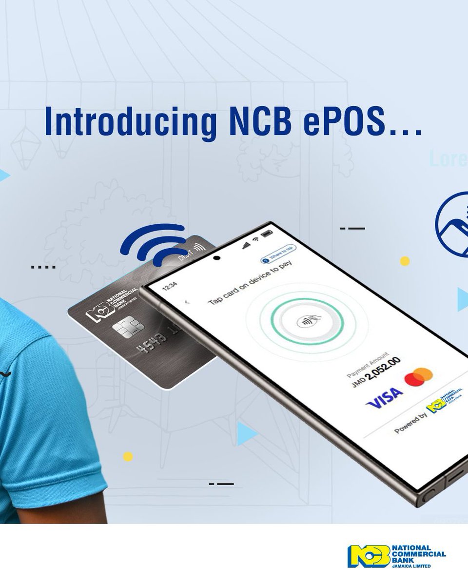 ncbja's tweet photo. Introducing NCB ePOS – the new revolutionary payment solution that turns your Android phone into a card reader!

Learn more and get started with ePOS by visiting https://t.co/Nux2zBxd4d

#NCBePOS #SmallBusinessSolutions https://t.co/sae9U286hA