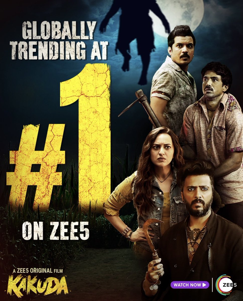 Riteishd's tweet image. Trending #1 Globally On @ZEE5India 
Thank you for all the love !!!! 

#Kakuda streaming now, only on #ZEE5
#SonakshiSinha  #SaqibSaleem @aasifkhan_1 @AdityaSarpotdar @RonnieScrewvala @RSVPMovies @iavinashdwivedi @gharkaachirag
