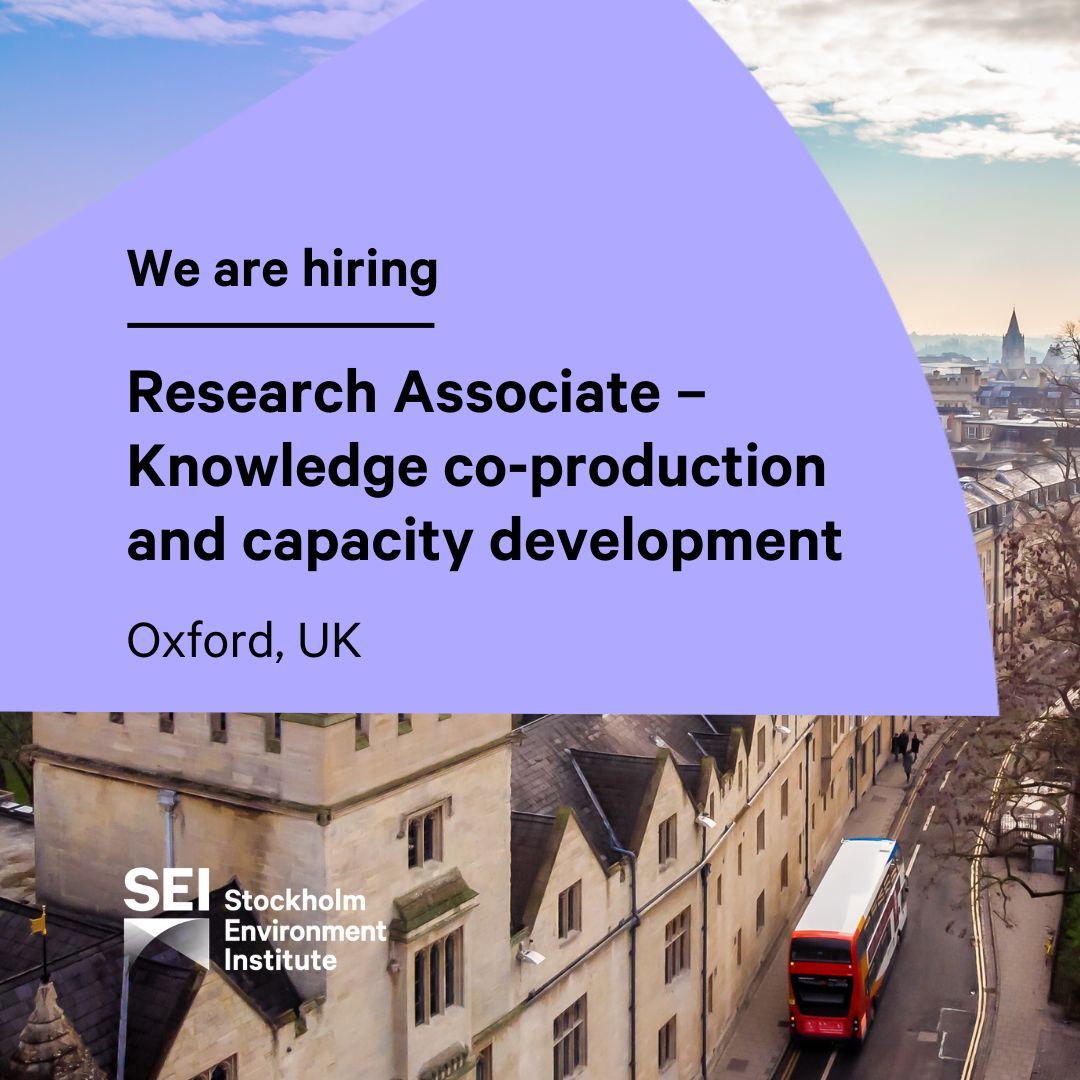 SEIresearch's tweet image. 📢 #JobAlert | Research Associate (SEI Oxford)

Join us and play a key role in supporting the design of knowledge co-production processes and facilitating stakeholder engagement around #ClimateAdaptation and #DisasterResilience.

⏰15 August
💡 Details: buff.ly/3WpoO7Y