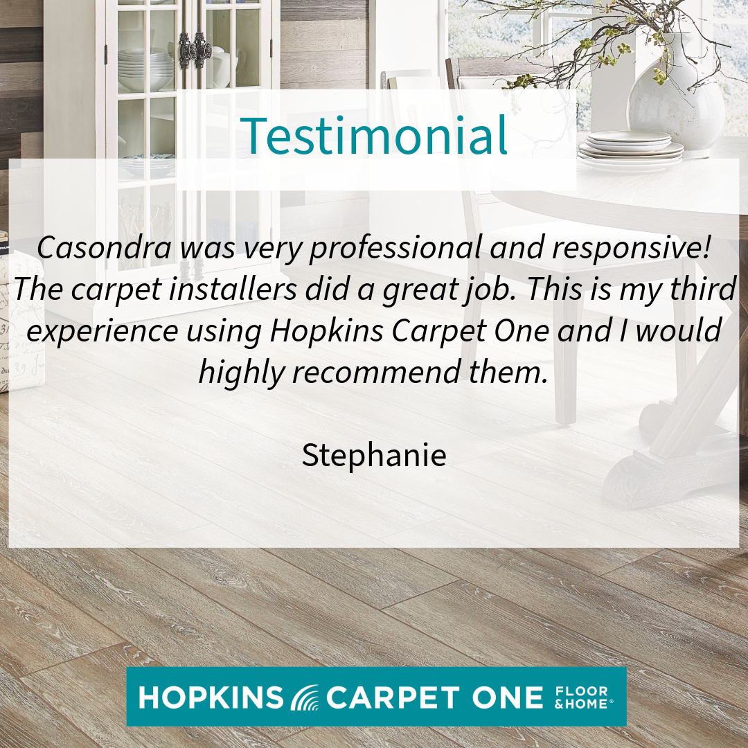 HopkinsCarpet's tweet photo. We love repeat customers! Thank you for trusting us for your flooring needs, Stephanie. https://t.co/1ay2Q4KDBq