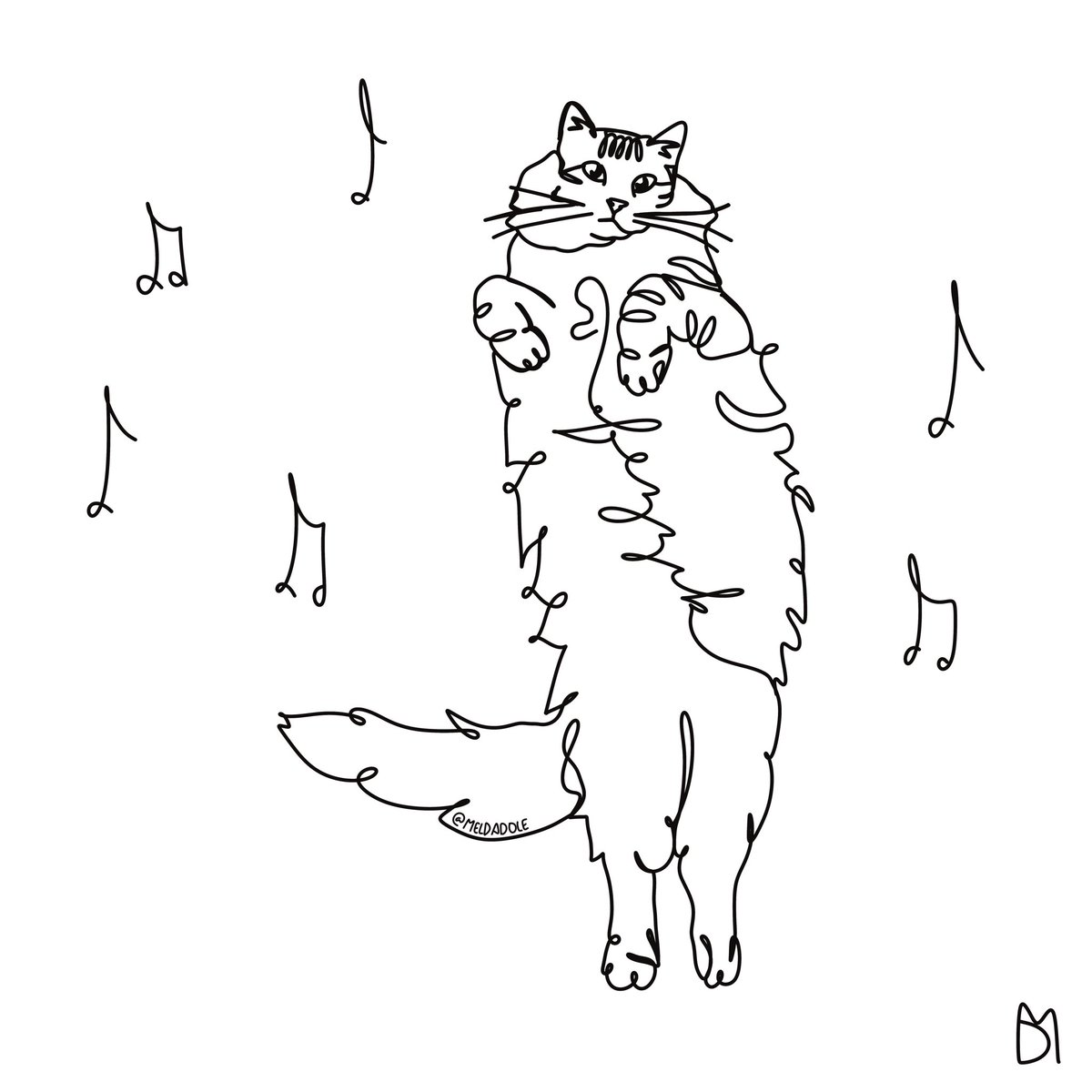 MeldaDole's tweet photo. A few of my continuous line kitty portraits I did for the memes. 🥰 https://t.co/qYbwiN6wjE