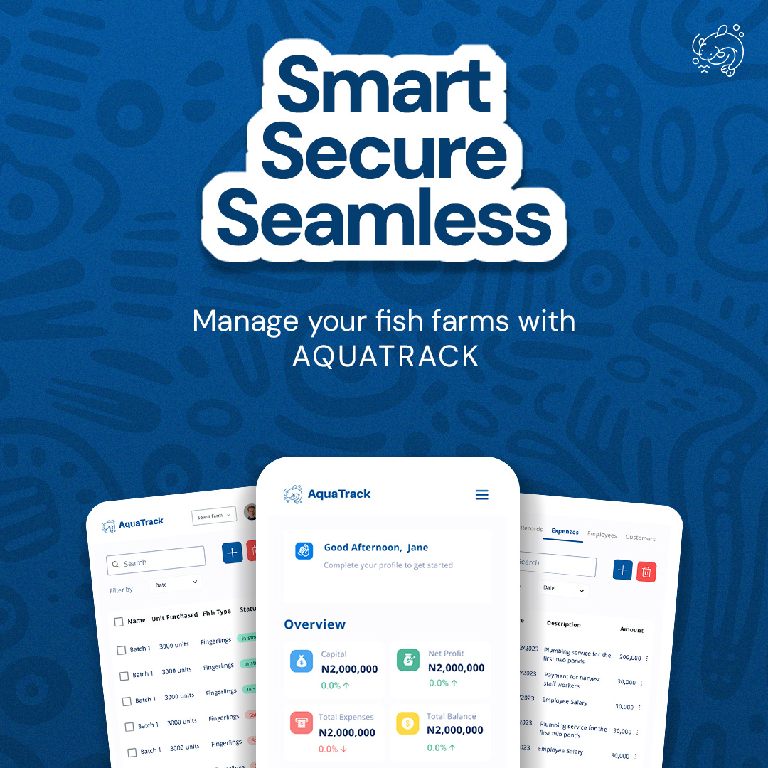 Aquatrack_'s tweet image. Effortlessly manage your fish farms with AquaTrack! 🌊✨ Our platform is smart, secure, and seamless. Dive into efficient fish farming today!

#AquaTrack #FishFarming #TechForFarmers #SmartFarming #SecureTech