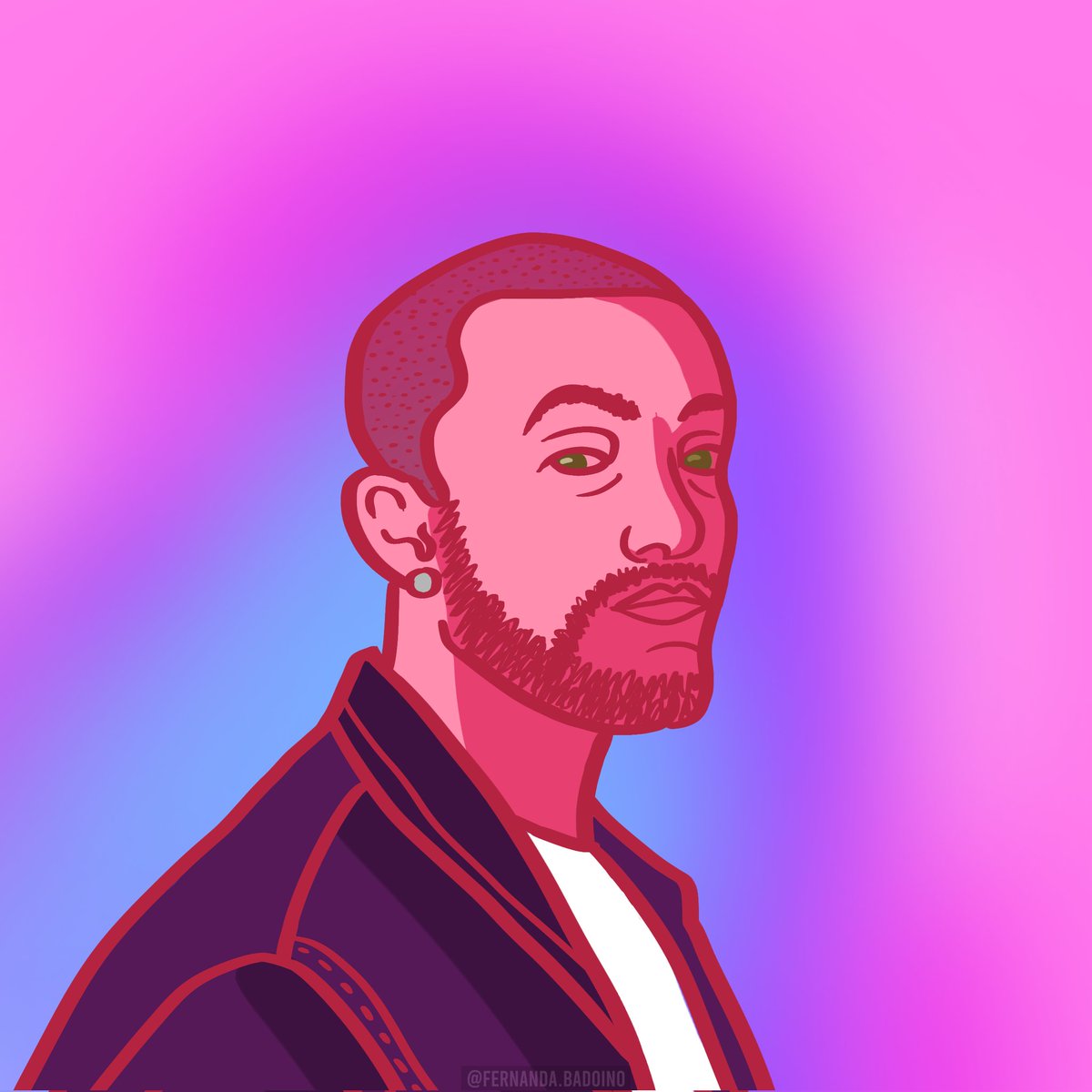 FernandaBadoino's tweet photo. Me gusta como #MacMiller plasma letras melancólicas con un ritmo alegre y contagioso, lo que relacioné mucho al contraste de su mirada seria con el color rosado. Me gustó la idea de explorar la luz rosada con la que se retrató la foto original ✨
-
#illustration #fernandabadoino https://t.co/caj0njKNb7