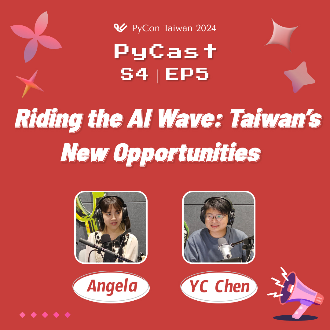 PyConTW's tweet photo. 📣 Pycast | Riding the AI Wave: Taiwan’s New Opportunities feat. YC Chen, Angela Chen
Delve into Python's role in AI with YC Chen and Angela Chen, exploring Taiwan's challenges and opportunities in this transformative era!
🎧 Listen now! https://t.co/Dxaqm3icxT
#pycontw #pycast https://t.co/0mtkUWEIMA