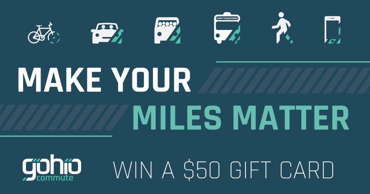 MORPC's tweet image. Join our Make Your Miles Matter: Summer Challenge raffle drawing by logging your trips to work with friends or co-workers. Not only will you save money and reduce emissions, but you could also win a $50 gift card. Visit: Gohiocommute.com/morpc now!
 #Transit #Carpool #CentralOH