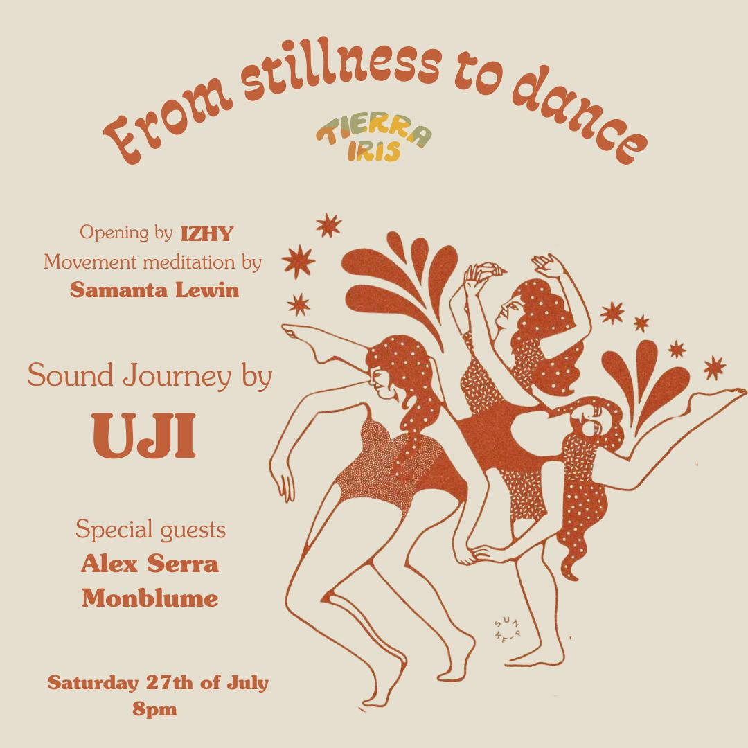 Uji (@ujitimebeing) on Twitter photo Awaken your spirit from STILLNESS to DANCE
*Saturday 27th of July*
Feliz y agradecido de volver a Tierra Iris Ibiza junto a <a href="/alexserramusic/">Alex Serra</a> Monblume Izhy & Samanta Lewin
Una noche especial para viajar a través del sonido, explorando la expansión y movimiento 🌀 Awaken your spirit from STILLNESS to DANCE
*Saturday 27th of July*
Feliz y agradecido de volver a Tierra Iris Ibiza junto a <a href="/alexserramusic/">Alex Serra</a> Monblume Izhy & Samanta Lewin
Una noche especial para viajar a través del sonido, explorando la expansión y movimiento 🌀