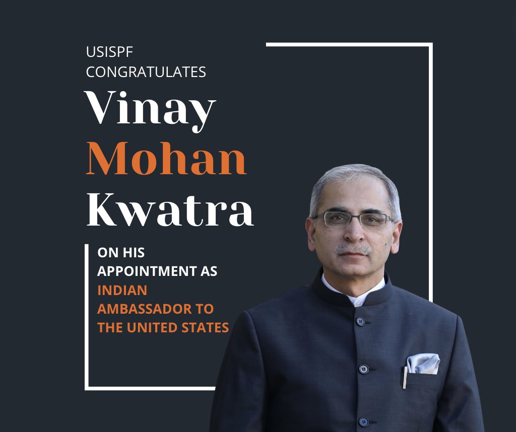 US-India Strategic Partnership Forum (@usispforum) on Twitter photo USISPF Welcomes <a href="/AmbVMKwatra/">Amb Vinay Mohan Kwatra</a> to Washington as the new Indian envoy to the United States. Ambassador Kwatra, a veteran diplomat has held past stints in Washington, including previously as Minister of Commerce at <a href="/IndianEmbassyUS/">India in USA</a>.
As India's Foreign Secretary, he oversaw the USISPF Welcomes <a href="/AmbVMKwatra/">Amb Vinay Mohan Kwatra</a> to Washington as the new Indian envoy to the United States. Ambassador Kwatra, a veteran diplomat has held past stints in Washington, including previously as Minister of Commerce at <a href="/IndianEmbassyUS/">India in USA</a>.
As India's Foreign Secretary, he oversaw the