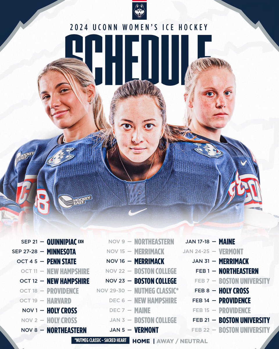UConnWHOC's tweet photo. WE’RE BACK‼️🗣️

Our 2024-25 Schedule is officially here! See you all very soon👀 

🔗 https://t.co/K0dGHBXBEo https://t.co/sCUC56DEzd