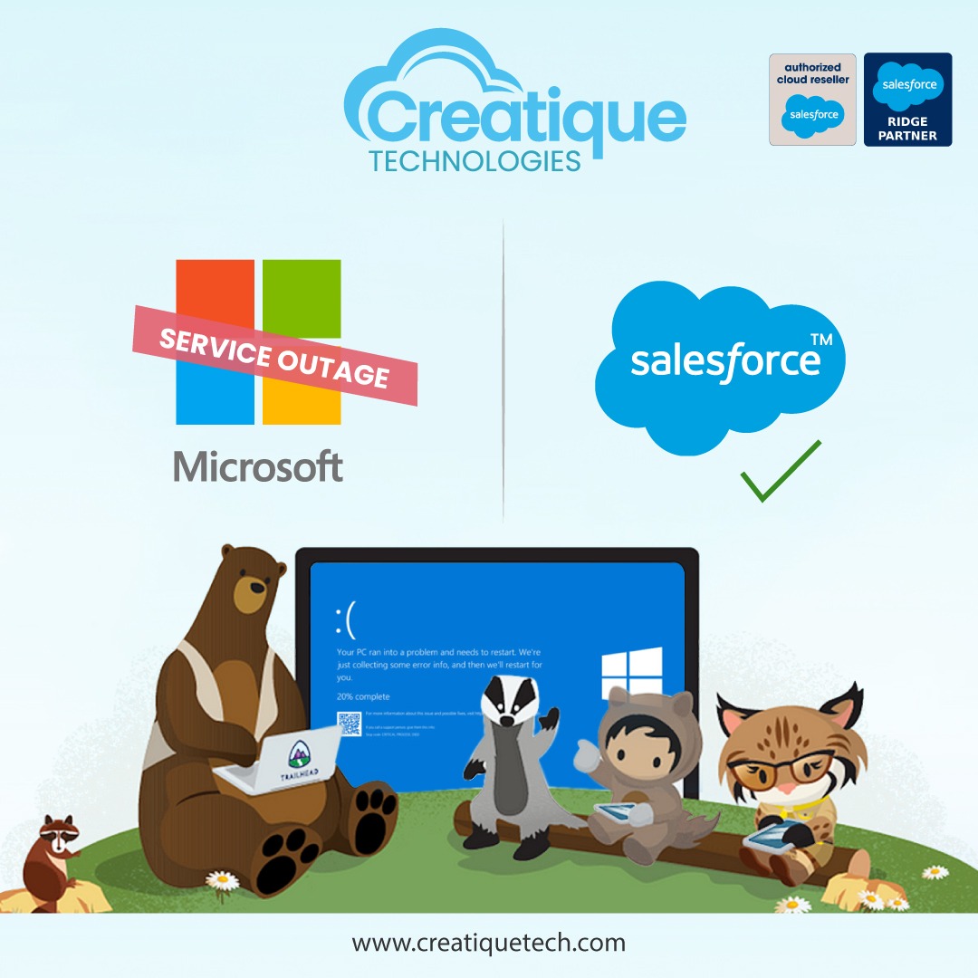 Creatiquetech (@creatiquetech) on Twitter photo Microsoft outage got you down?
Tired of the blues? Shift to Salesforce and say goodbye to outages! 🙌
#salesforce #microsoftoutage #crm Microsoft outage got you down?
Tired of the blues? Shift to Salesforce and say goodbye to outages! 🙌
#salesforce #microsoftoutage #crm