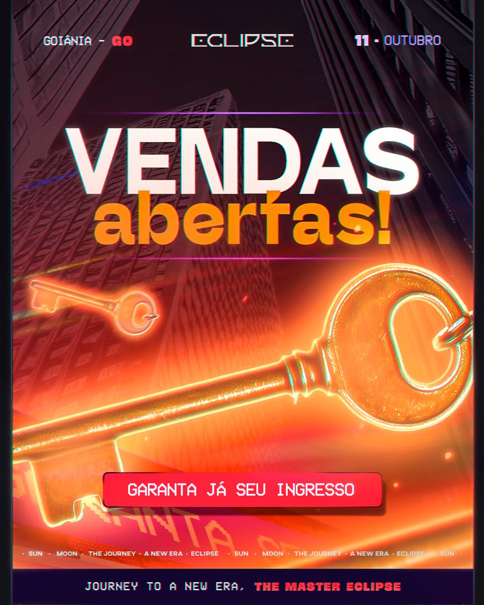 eclipsegyn's tweet photo. COMEÇOU, LOTE PROMO DISPONÍVEL! 🌗✨
Corre que vai dar tempo de garantir o ingresso no precinho pra perder esse rolê a Luz do Luar💸🔥
🎟️ | R$40,00 (Meia) R$80,00 (Inteira) pelo site da cheers ou S/ taxa com os comissários.
📌Link na bio
#Eclipse #MCFioti #InícioDasVendas https://t.co/pnycPEB1e1