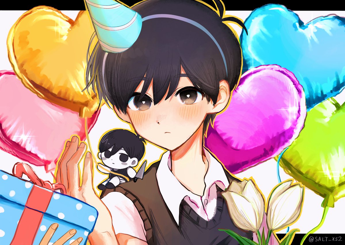 SALT_xs2's tweet photo. 𝗛𝗮𝗽𝗽𝘆 𝗕𝗶𝗿𝘁𝗵𝗱𝗮𝘆!!☀🔪🎉
#OMORI #OMORIFANART https://t.co/07MQLDqsTz