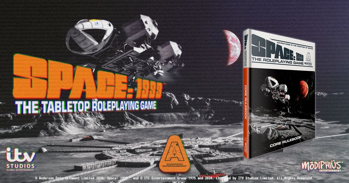Modiphius's tweet photo. 🌕🚀 What will you do to rise to the challenge on the frontier of space?
Space: 1999 The Tabletop Roleplaying Game is a go! Learn more and stay up to date on when it launches here 👉 https://t.co/V84NpS1q7v
#space1999 #ttrpg #rpg https://t.co/nwUYmYuP8A