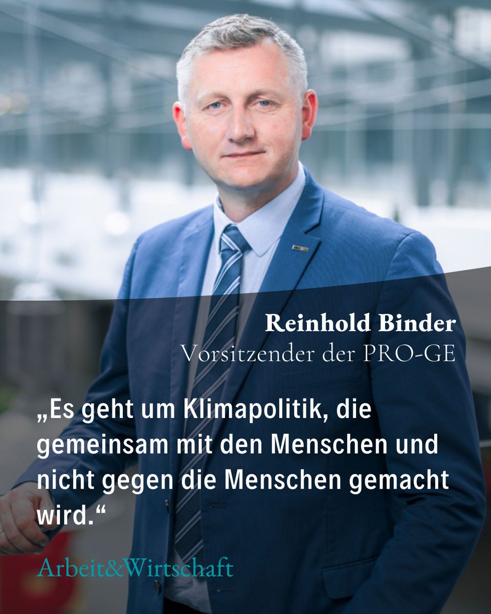 Angst oder Anpacken! <a href="/Reini_Binder/">Reinhold Binder</a>, Vorsitzender der Produktionsgewerkschaft, spricht im großen A&amp;W-Interview über #Klimaschutz, aber vor allem auch über das Wohl der Arbeitnehmer:innen. Denn das eine schließt das andere nicht aus. Hier nachzulesen:
arbeit-wirtschaft.at/reinhold-binde…