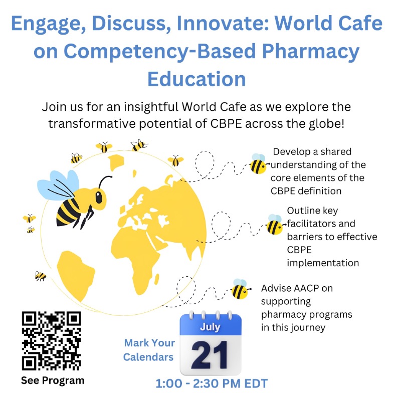 Don't miss this unique opportunity to cross-pollinate ideas, gain global insights, and shape the future of pharmacy education!  Use #CBPEWorldCafe to join the conversation.<a href="/AACPharmacy/">AACP</a>  Can't wait to see you there!