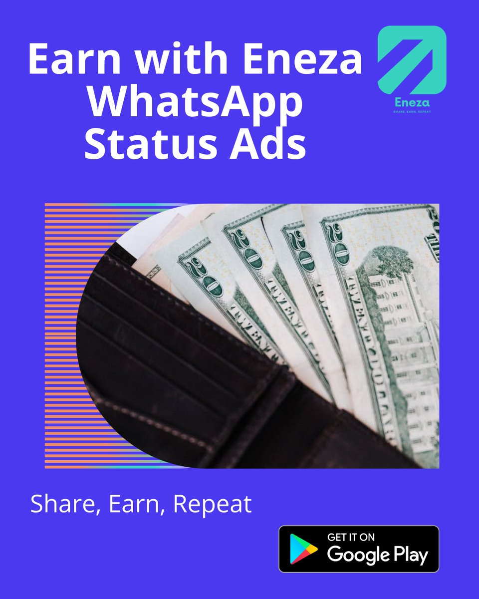 EnezaApp's tweet photo. Turn your WhatsApp status into a money-making opportunity! Earn money for being a brand ambassador with Eneza's Whatsapp Status Ads. Download the app today!
#earnonline #whatsappads #eneza https://t.co/8PRTDotkUH