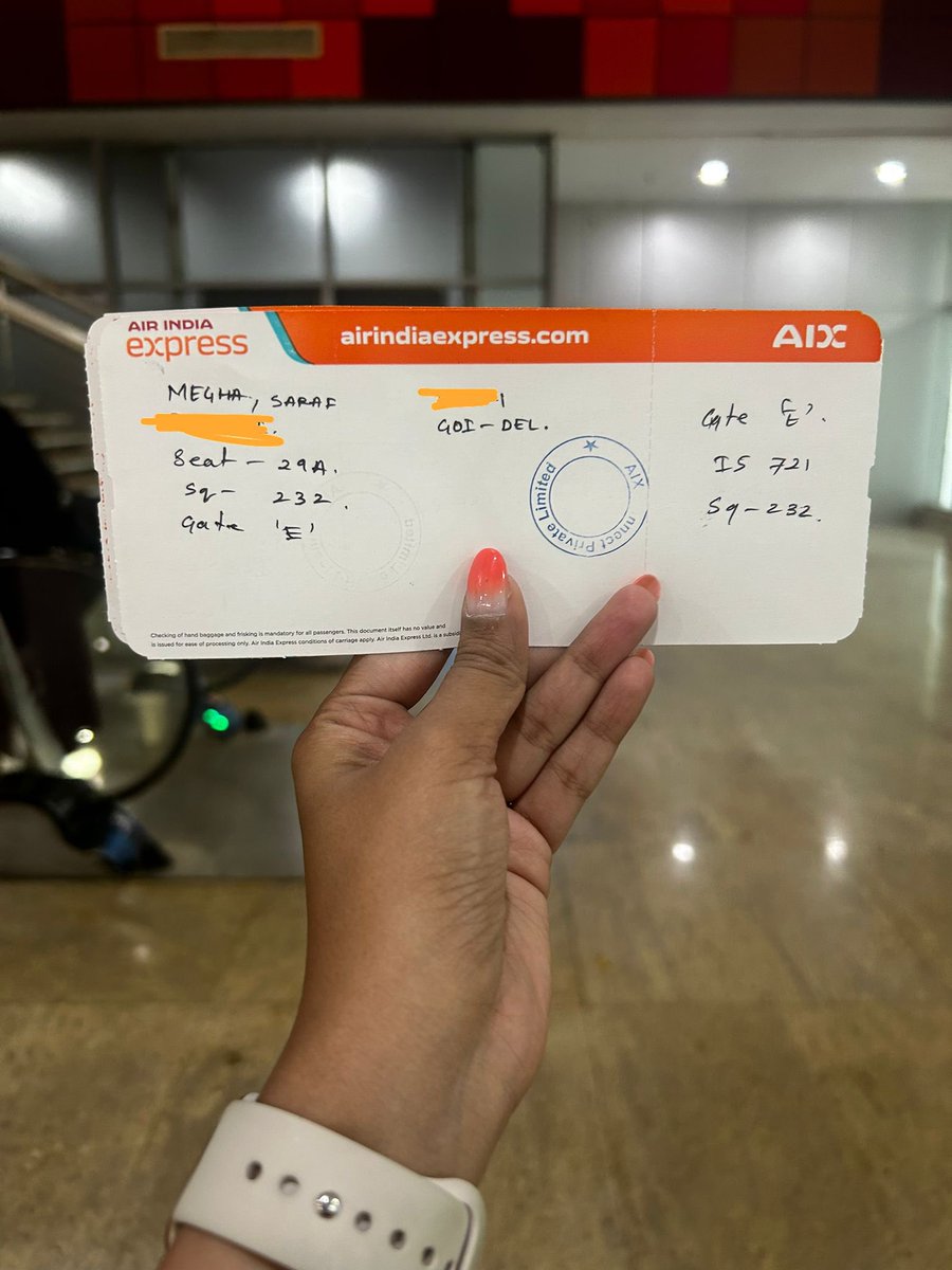_MeghaSaraf's tweet photo. Chalo handwritten boarding pass bhi dekh liya ab toh🥲

2024- What a time to be alive😵‍💫 https://t.co/ILfcTCRPd7