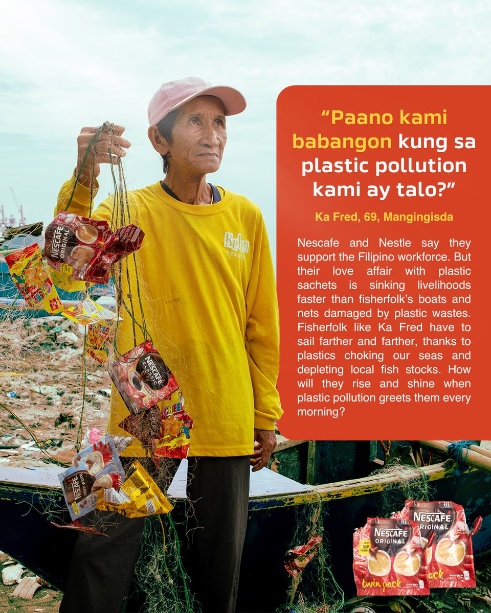 Nescafe and Nestle say they support the Filipino workforce, but their love for single-use plastic sachets is sinking more than just coffee into cups. 💔
