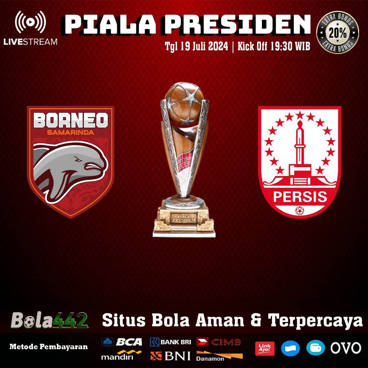 bola442sport's tweet photo. PIALA PRESIDEN CUP | Borneo vs Persis Solo
Prediksi lainnya WA : https://t.co/zBJS5gsgA9
#bola442 #pialapresiden2024 #mixparlay #parlay #prediksiparlayhariini #prediksiparlaymalamini #parlayhariini #parlaymalamini #bolaonline #Judibola #situsparlayterpercaya #livepialapresiden https://t.co/xphOX3V0gv