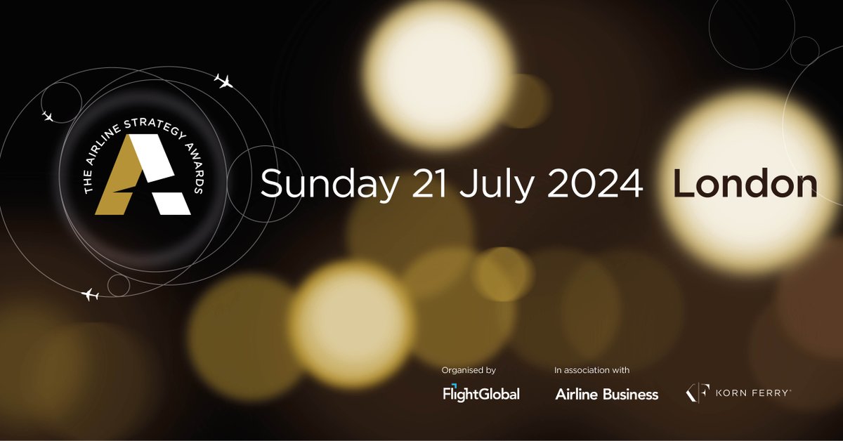 FlightGlobal's tweet photo. The Airline Strategy Awards 2024 takes place this Sunday. We will be announcing the winners across our social media platforms on Sunday evening, live from the event. Thank you in advance to all this year’s sponsors.
#ABStrats #awards #flight #aviation #aerospace #business https://t.co/qGPgLfqx01