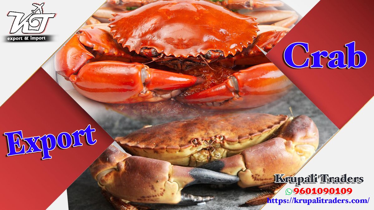 We have Crab 🦀 wide   variety of   quality and Crab
Seafood
Blue Crab
Dungeness Crab
King Crab
and fresh fruits and vegetables of quality and competitive prices.
My company website
krupalitraders.com
Email id krupalitraderss@gmail.com
WhatsApp and calling. +91 9601090109
