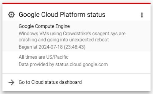 HarshilKhamar05's tweet photo. @googlecloud Windows VMs across regions are also affected by the Windows Global Outage 

#bsod #microsoftoutage #microsoft #windowscrash #outage #Crowdstrike https://t.co/9yaWe2jnsa