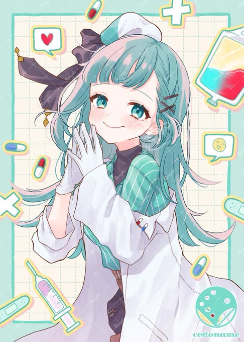 【お仕事報告】IRIAMライバーの薬袋さいね様( )の一枚絵を2点描かせていただきました!1ヶ月記念とメイドさんです(どちらもパネル開けでお披露目していただきました!) 
