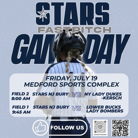 JMateo2026's tweet photo. Our games for today at Medford Sports Complex!! @stars_FPNJ @starsnationalfp #softball #njstarsfastpitch https://t.co/QS2FijmDJ9