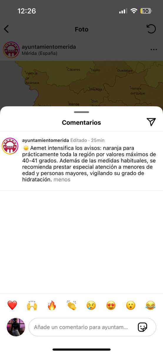 benitobn28's tweet photo. Acabo de flipar con el ayuntamiento de Mérida suben una publicación por qué estamos en alerta amarilla por las temperaturas pongo un comentario y esto es lo que hacen : me borran el comentario y después dicen ellos que cuidemos a los menores y persona mayores sois HIPÓCRITAS https://t.co/2Q57tsHfmp