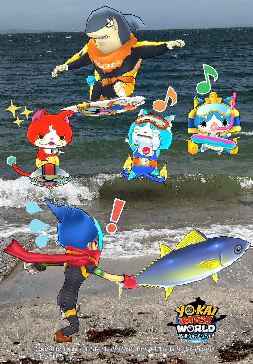 妖怪ウォッチワールドメモリーズ #海 #サーファージバニャン #サマー