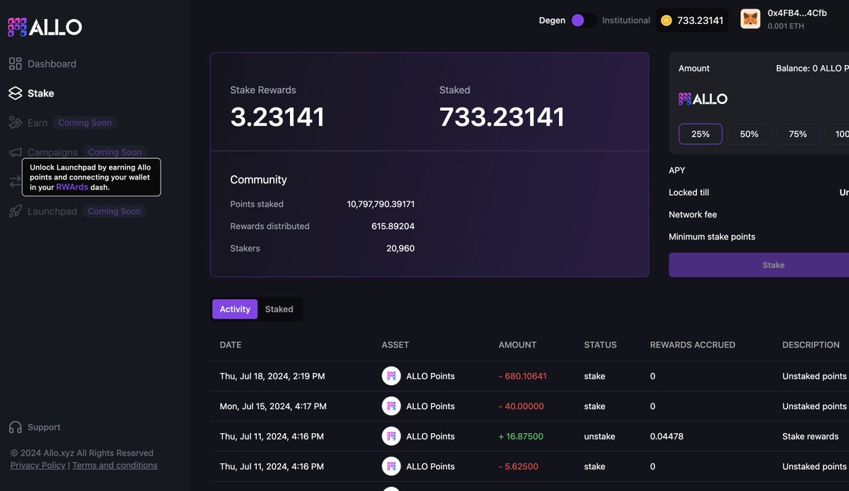 DevJustin17's tweet photo. Allo staking for the win 🚀
@allo_xyz #Allo, #Allostaking and $ALLO

@mike
@moon https://t.co/0FCBwPt1sY