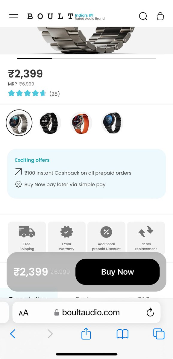 MilindPal10's tweet photo. Such a shame to their commitments where they mentioned instant cashback but it’s been 15 days I have not received any cash back. Such a false commitment frm a company like boult do not buy anything from their official website. @jagograhakjago @BoulterVarun @PMOIndia @MarketingIN https://t.co/XrL2Lcwbre