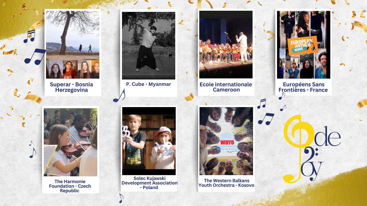 europanostra's tweet photo. 🎶 We're delighted to announce the 7 winners of the #Ode2Joy Challenge 👇 The jury also gave a special mention to the renowned cartoonist @plantu for raising awareness of the importance of our European anthem on #EuropeDay. Congrats to all👏 All info: https://t.co/8Ykgq5BNXf https://t.co/N9F4CFp8g2