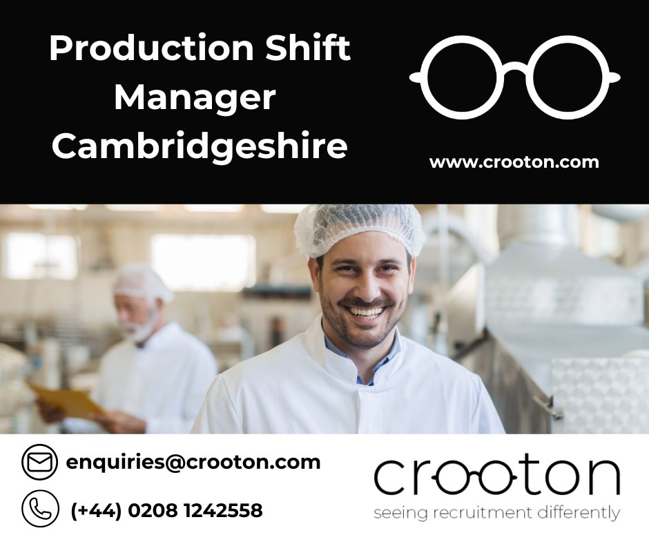 crooton1's tweet photo. Production Shift Manager (Food Manufacturing) -Days

Location: Huntingdon, PE27

Shift Pattern: 4 on 4 off (7 am/7.30 pm)

Salary: Circa £39k + excellent benefits package 

https://t.co/crfJiKTxV1 https://t.co/ZdynUUwAlF