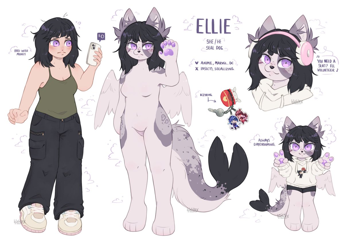 bichirx's tweet photo. Ref sheet comms 🦭🐺 https://t.co/S7zWLcy8cw