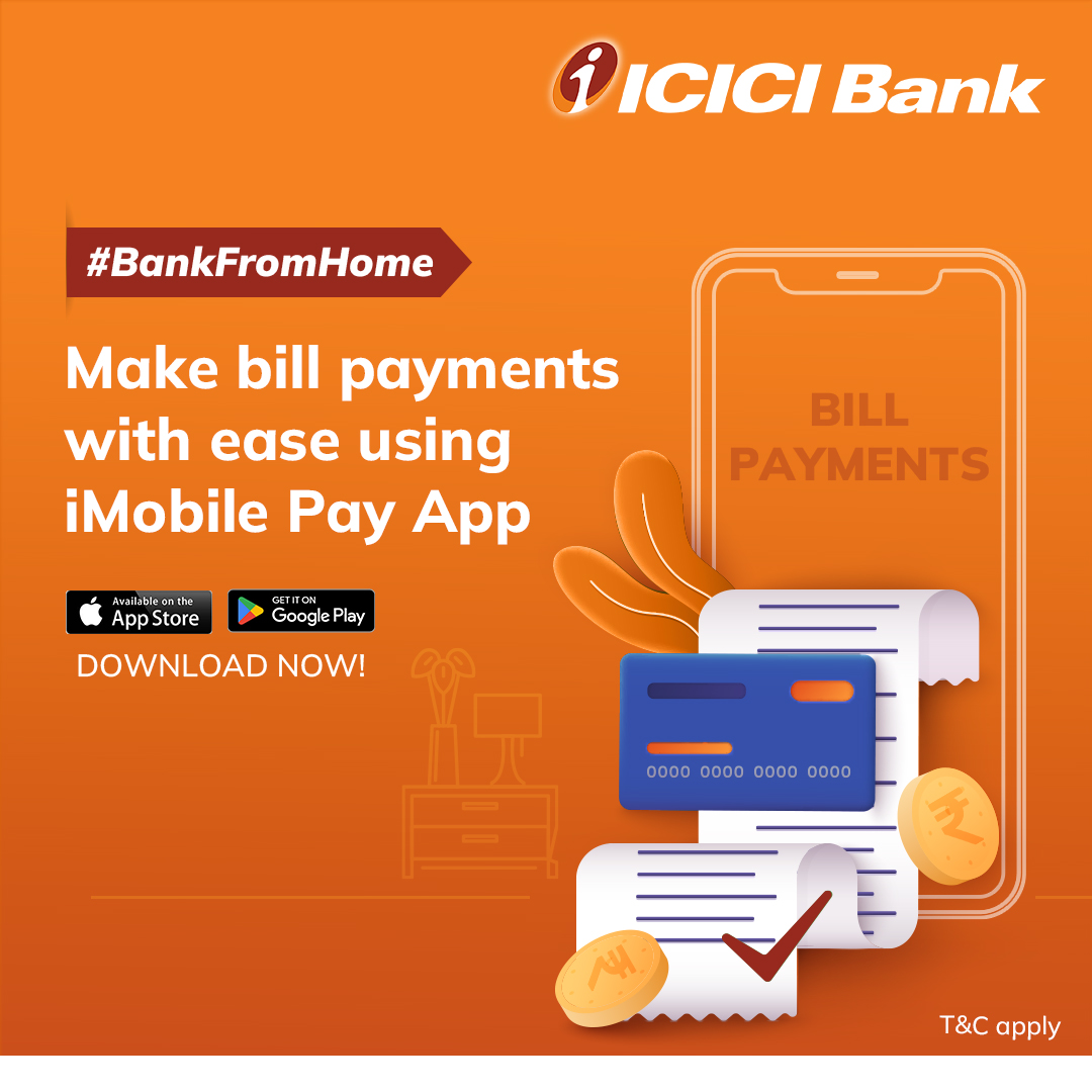 ICICIBank's tweet photo. How to handle your bill payments in a smarter way?
Manage due dates, track payment history, and set reminders – all in one place with the #ICICIBank #iMobilePay App.
Download now: https://t.co/3ddHW1enK9
#BankFromHome https://t.co/k7ouxEzFfP