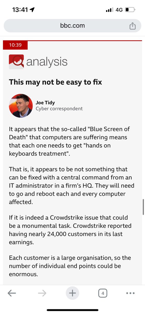 rahuljaitley's tweet photo. #Microsoft #Crowdstrike #Windows11 #window #Bluescreen #outage #InternetShutdow @CNNnews18 
Faulty Updates. https://t.co/KcTtEl0316