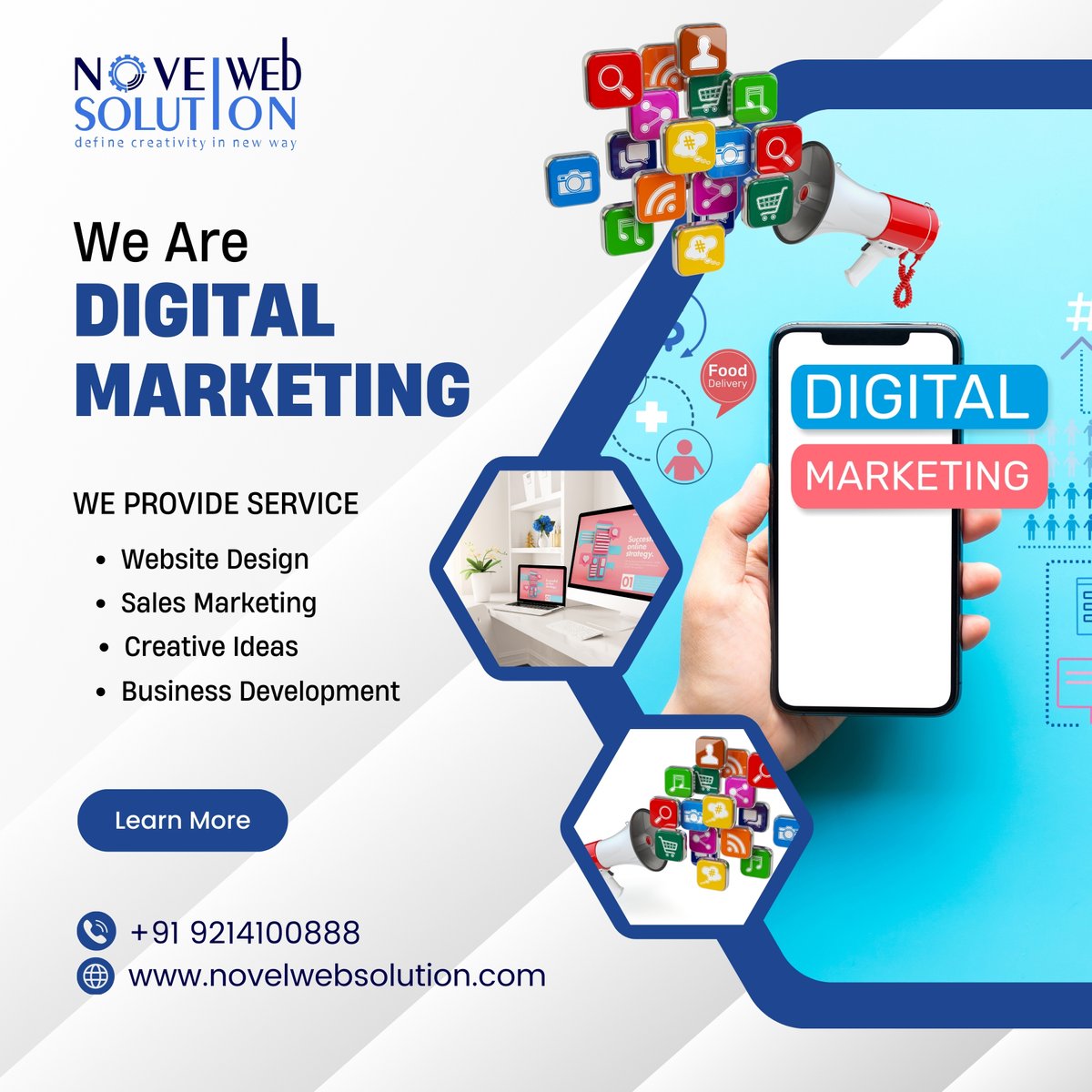 webdesignnovel's tweet photo. Looking to boost your online presence? Novel Web Solution, a leading Digital Marketing Company, offers top-notch Social Media Advertising Services to help you reach your target audience effectively. 
 +91-92141 00888  
https://t.co/4QwTNXgRnU
 #socialmedia #marketing https://t.co/6o50ywNdIS
