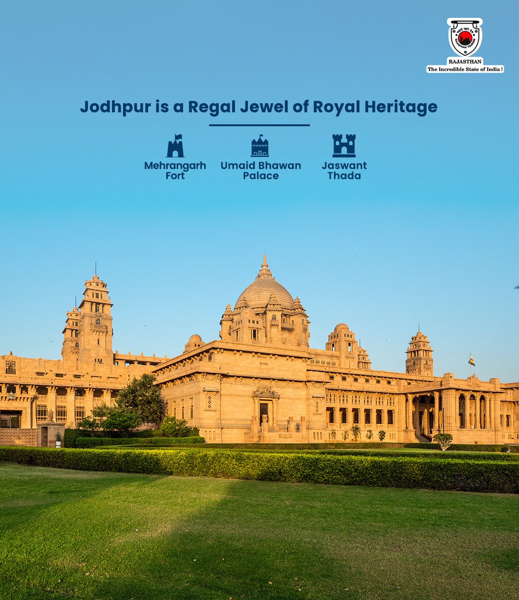 my_rajasthan's tweet photo. Jodhpur, the Sun City of Rajasthan, blooms differently in the monsoon. It feels as though the sea is falling in the form of raindrops, painting the city blue. 

@incredibleindia

#RainEscape #Jodhpur #Monsoon 

(1/2) https://t.co/IkwTksifYh