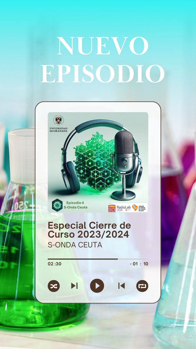 RadioLabUGR's tweet photo. 🎉 Nuevo episodio de S-ONDA CEUTA, especial de celebración cierre del curso de la Facultad de Ciencias de la Salud del Campus de Ceuta. 
🔬 Entrevistas con el Rector y la Decana, cine,  ciencia en femenino y mucho más. ¡No te lo pierdas!
https://t.co/2lNdZAVg0E https://t.co/Zn2oKJlxcg
