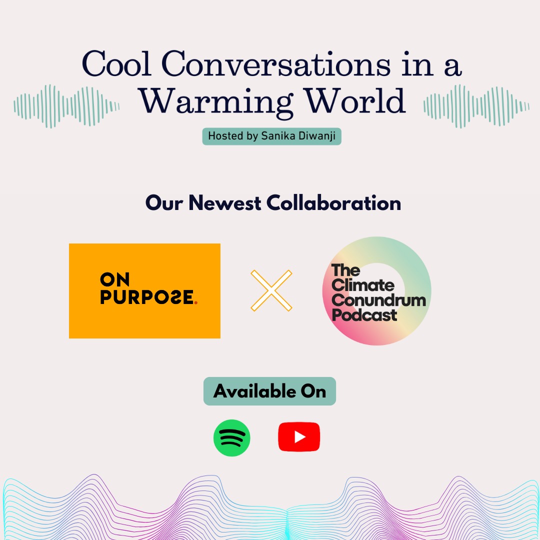 OnPurposeComms's tweet photo. 🎙️ ON PURPOSE teams up with the @ClimaConundrum, hosted by @inSanika, Climate Communications Expert. The podcast sheds light on climate challenges and innovative solutions.

Listen on Spotify: https://t.co/1Jwv41Ap9x
Stream on YouTube: https://t.co/hS8i8bOQ0L https://t.co/ouGcTPyfGB