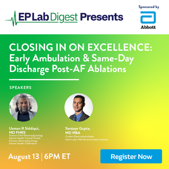 EP Lab Digest (@eplabdigest) on Twitter photo #EPeeps – gain expert insights on early ambulation & same-day discharge post-AF #Ablation in our upcoming webinar sponsored by <a href="/AbbottCardio/">Abbott Cardiovascular</a>.
Register to see how Drs. <a href="/Siddmann/">Usman Siddiqui</a> & <a href="/SanjayaKGupta1/">Sanjaya Gupta</a> utilize suture-mediated closure to enhance their practice: okt.to/NfL2de #EPeeps – gain expert insights on early ambulation & same-day discharge post-AF #Ablation in our upcoming webinar sponsored by <a href="/AbbottCardio/">Abbott Cardiovascular</a>.
Register to see how Drs. <a href="/Siddmann/">Usman Siddiqui</a> & <a href="/SanjayaKGupta1/">Sanjaya Gupta</a> utilize suture-mediated closure to enhance their practice: okt.to/NfL2de