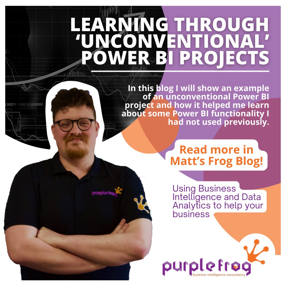 PurpleFrogSys's tweet photo. 🚀 Read Matt's blog on the Frog Blog! 

🚀 Dive into unconventional Power BI projects and learn new functionalities

🐸https://t.co/x3wEkPSG6m

#PowerBI #FrogBlogFriday https://t.co/DNKtnikyUA