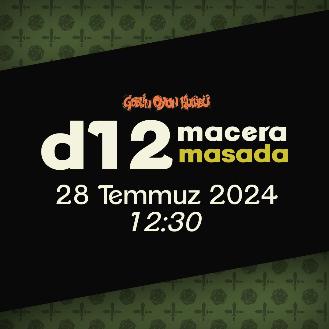 Sıcaklar fena bastı, biliyoruz maceracılar ama sevgili Goblin'imizin "Gust of Klima" büyüsüne sığınarak bu ayın etkinliğinin geldiğini duyuruyoruz!

Masaları incelemek için link: d12macera.com/d12masada